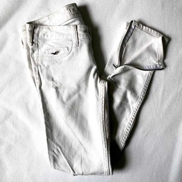 Hollister Denim - Hollister white skinny jeans